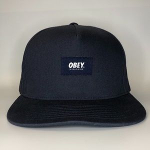 Obey Embroidered Navy Blue SnapBack Hat